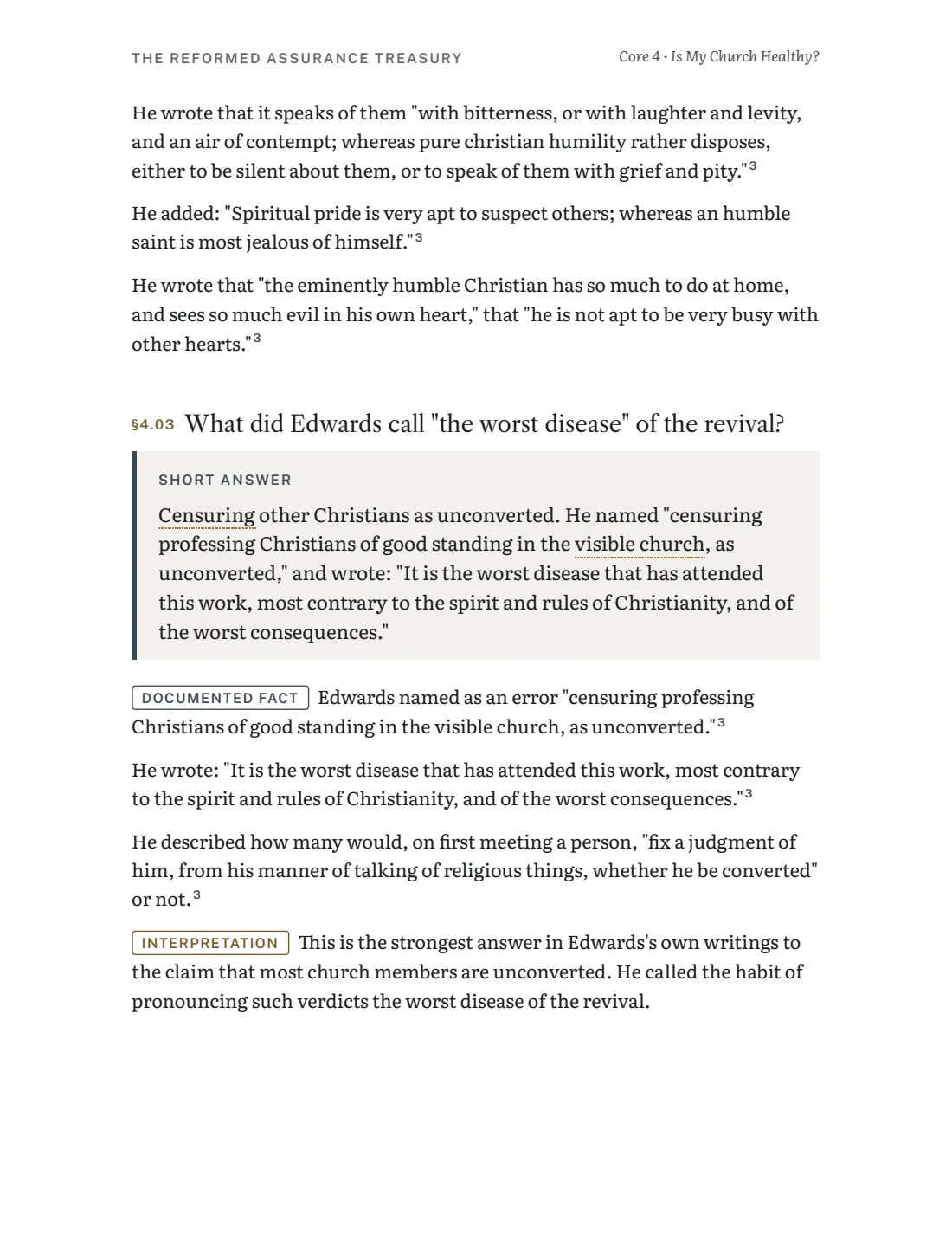 Page from Core 4 on the worst disease of the revival