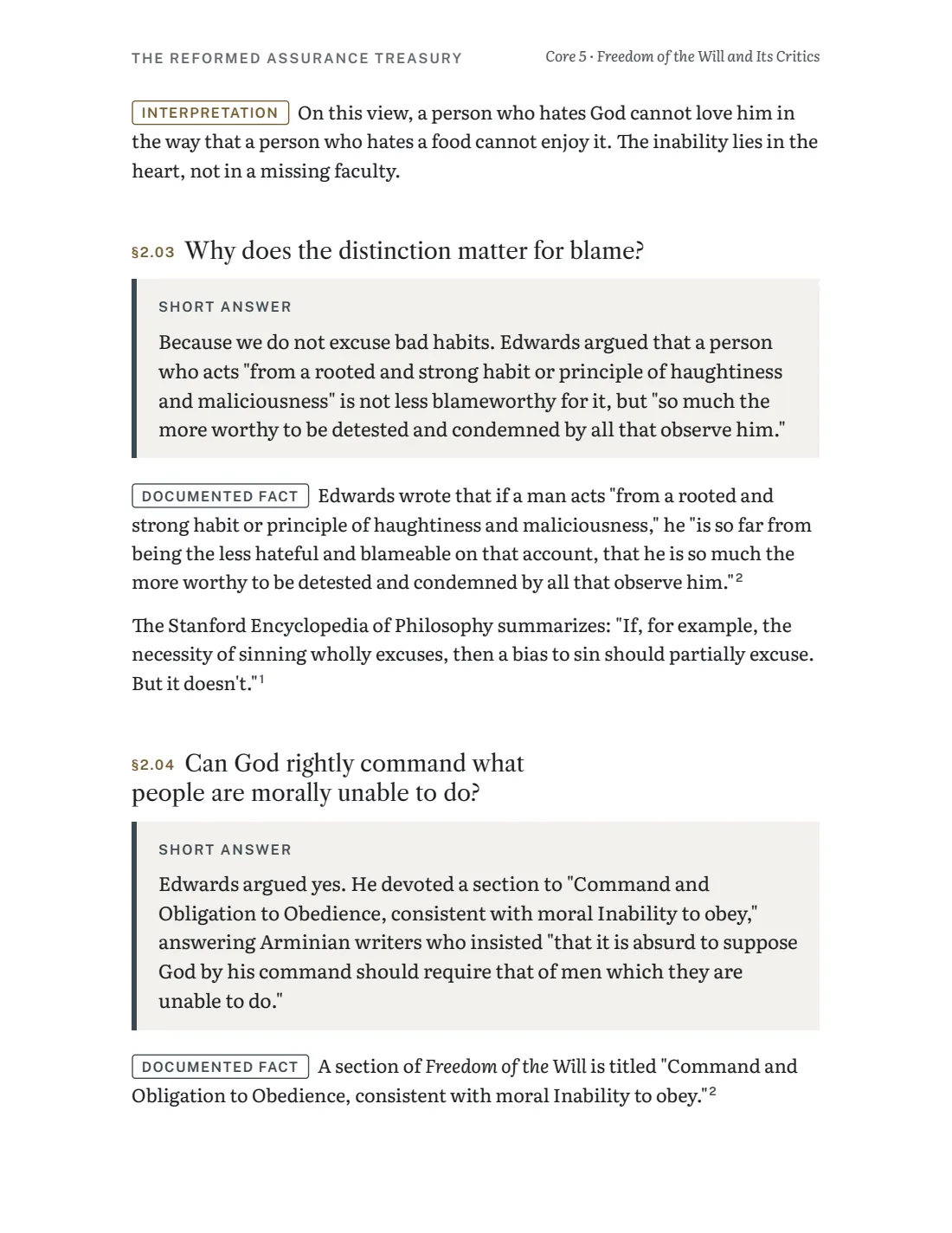 Page from Core 5 on natural and moral inability